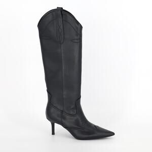 I.N.C. International Concepts Women Black Faux Leather Hayleigh Boot Size 5.5